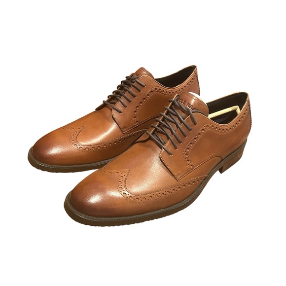 Cole Haan Men's Tan Wingtip Derbys - Picture 3 of 7